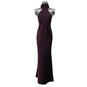 LOBA Revolve Womens Alexis Bias Open Back Maxi Gown Satin Dress Sz Sm Button